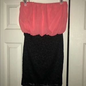 Black and pink floral dress